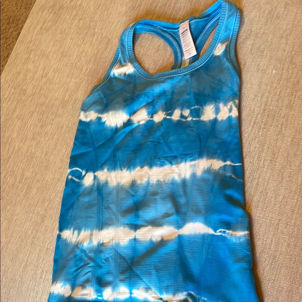 Ivivva Blue and White Tie-Dye Tank Top